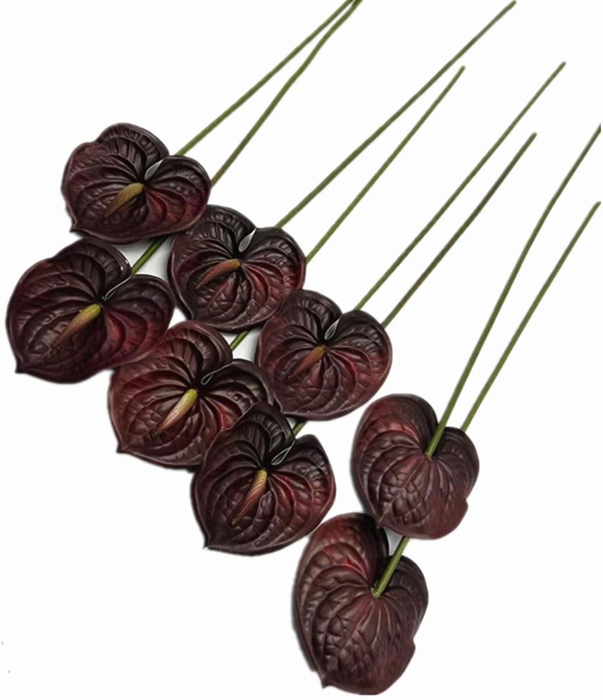 8pcs Artificial Anthurium Flowers Lifelike Flower 5.5" Head for Table Centerpieces Bridal Wedding Festival Christmas Hotel Home Floral Decor (champagn)