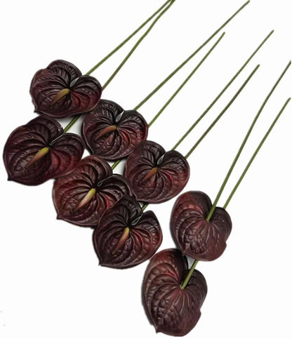 8pcs Artificial Anthurium Flowers Lifelike Flower 5.5" Head for Table Centerpieces Bridal Wedding Festival Christmas Hotel Home Floral Decor (champagn)