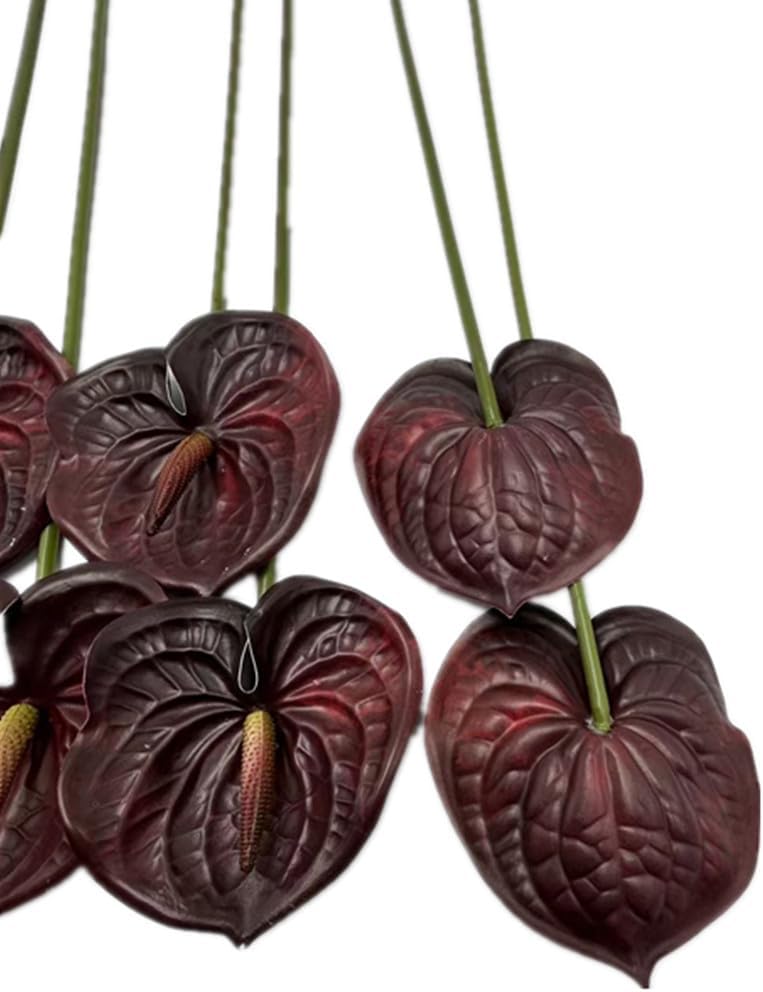 8pcs Artificial Anthurium Flowers Lifelike Flower 5.5" Head for Table Centerpieces Bridal Wedding Festival Christmas Hotel Home Floral Decor (champagn)