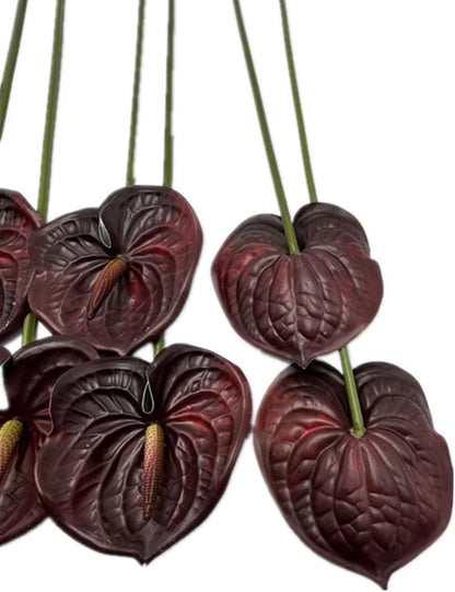 8pcs Artificial Anthurium Flowers Lifelike Flower 5.5" Head for Table Centerpieces Bridal Wedding Festival Christmas Hotel Home Floral Decor (champagn)