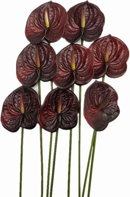 8pcs Artificial Anthurium Flowers Lifelike Flower 5.5" Head for Table Centerpieces Bridal Wedding Festival Christmas Hotel Home Floral Decor (champagn)