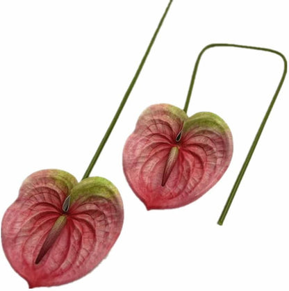 8pcs Artificial Anthurium Flowers Lifelike Flower 5.5" Head for Table Centerpieces Bridal Wedding Festival Christmas Hotel Home Floral Decor (champagn)