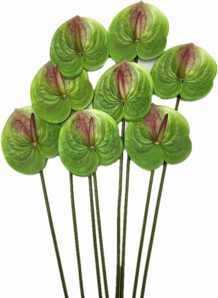 8pcs Artificial Anthurium Flowers Lifelike Flower 5.5" Head for Table Centerpieces Bridal Wedding Festival Christmas Hotel Home Floral Decor (champagn)