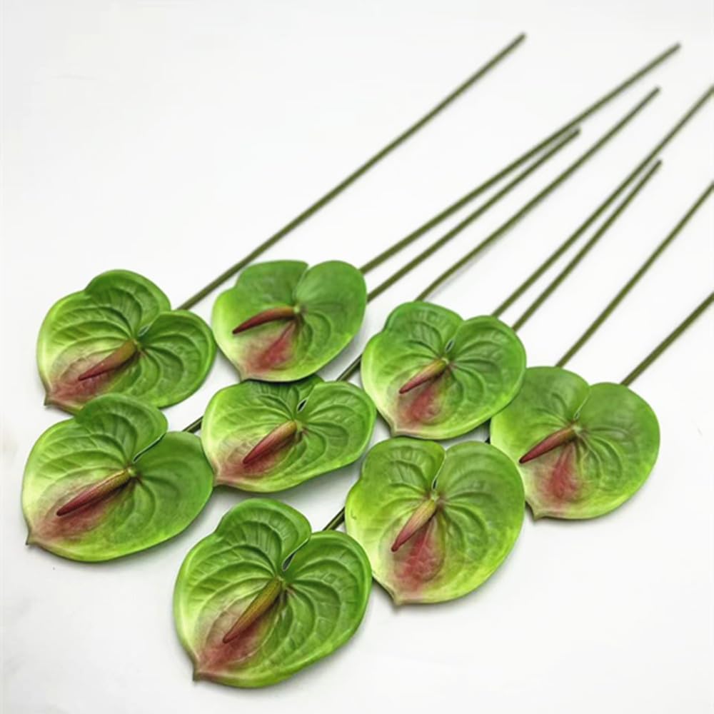 8pcs Artificial Anthurium Flowers Lifelike Flower 5.5" Head for Table Centerpieces Bridal Wedding Festival Christmas Hotel Home Floral Decor (champagn)