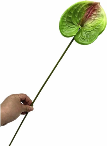 8pcs Artificial Anthurium Flowers Lifelike Flower 5.5" Head for Table Centerpieces Bridal Wedding Festival Christmas Hotel Home Floral Decor (champagn)