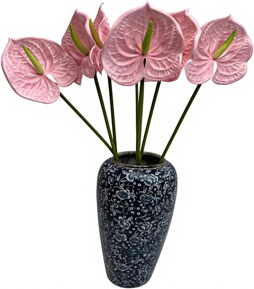 8pcs Artificial Anthurium Flowers Lifelike Flower 5.5" Head for Table Centerpieces Bridal Wedding Festival Christmas Hotel Home Floral Decor (champagn)