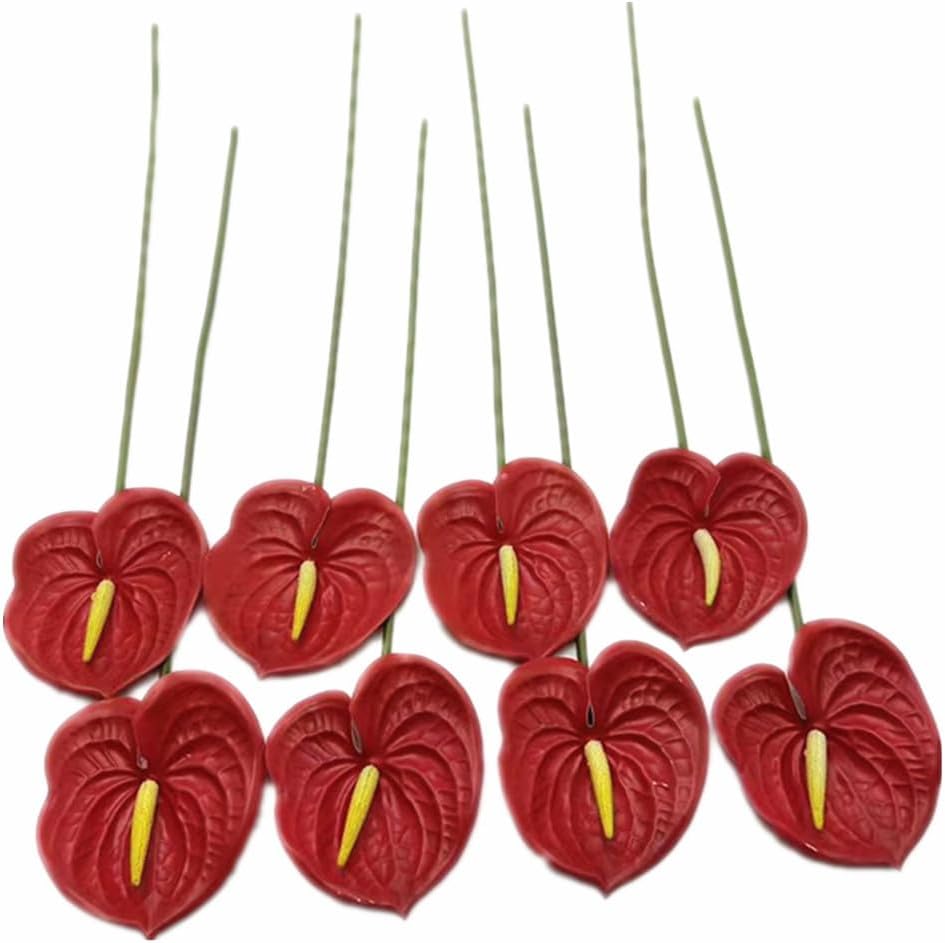 8pcs Artificial Anthurium Flowers Lifelike Flower 5.5" Head for Table Centerpieces Bridal Wedding Festival Christmas Hotel Home Floral Decor (champagn)