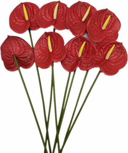 8pcs Artificial Anthurium Flowers Lifelike Flower 5.5" Head for Table Centerpieces Bridal Wedding Festival Christmas Hotel Home Floral Decor (champagn)