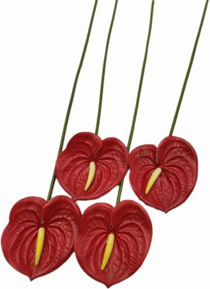 8pcs Artificial Anthurium Flowers Lifelike Flower 5.5" Head for Table Centerpieces Bridal Wedding Festival Christmas Hotel Home Floral Decor (champagn)
