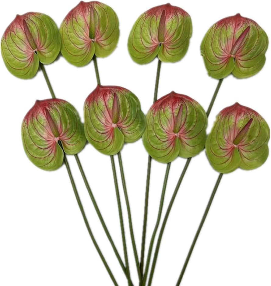 8pcs Artificial Anthurium Flowers Lifelike Flower 5.5" Head for Table Centerpieces Bridal Wedding Festival Christmas Hotel Home Floral Decor (champagn)