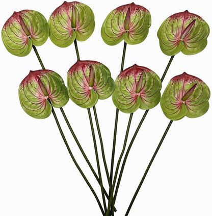 8pcs Artificial Anthurium Flowers Lifelike Flower 5.5" Head for Table Centerpieces Bridal Wedding Festival Christmas Hotel Home Floral Decor (champagn)