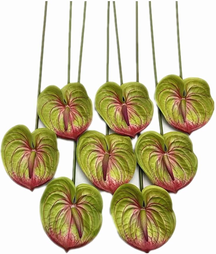 8pcs Artificial Anthurium Flowers Lifelike Flower 5.5" Head for Table Centerpieces Bridal Wedding Festival Christmas Hotel Home Floral Decor (champagn)