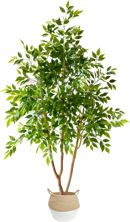 Fake Dracaena Tree 5ft Tall Artificial Plant with Woven Basket