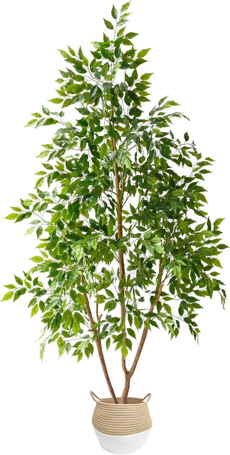 Fake Dracaena Tree 5ft Tall Artificial Plant with Woven Basket