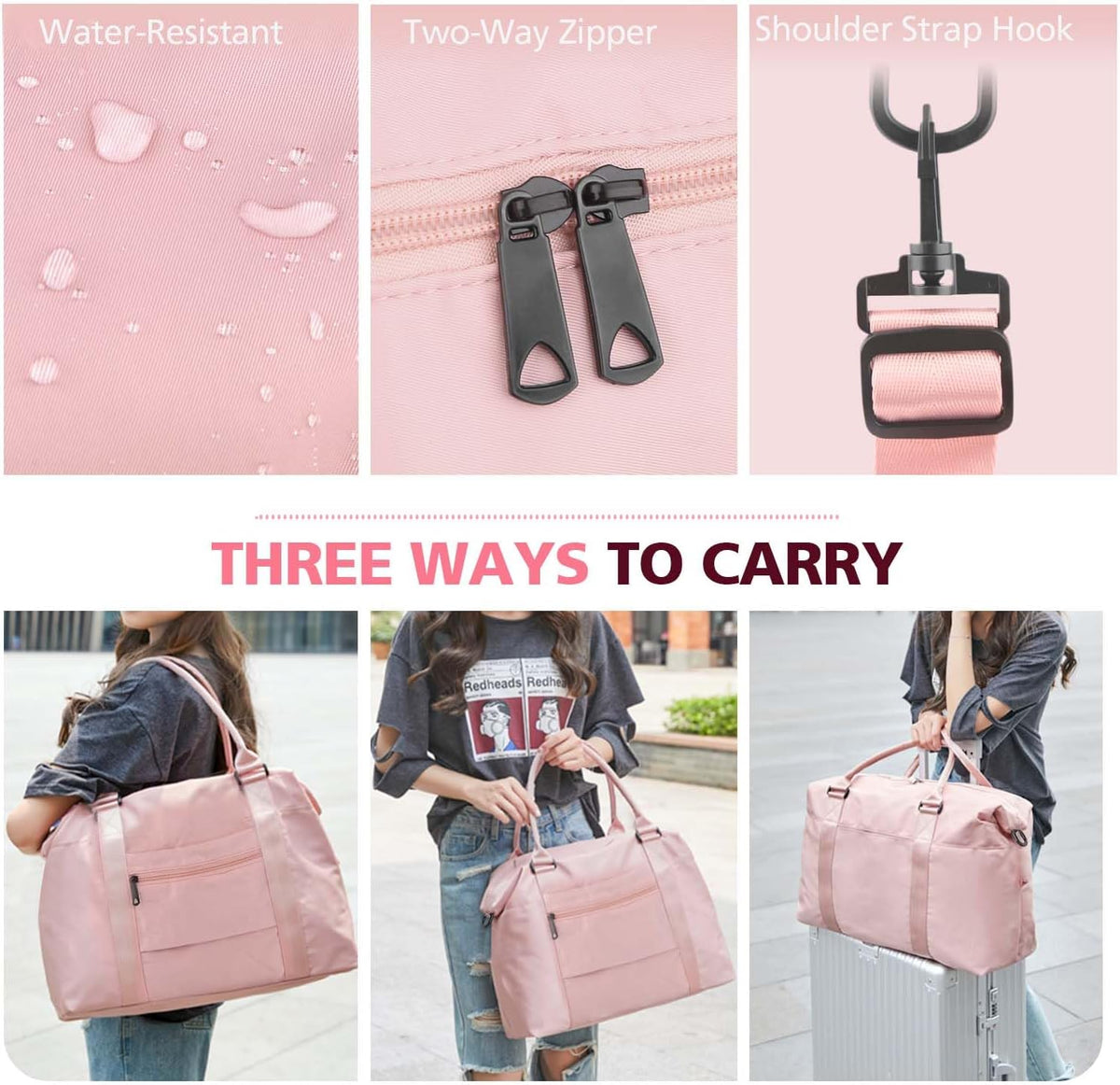 Travel Duffle Bag, Waterproof Weekender Bag Carry On Tote Bags for Women, Travel Essentials Sport Gym Bag for Men, Hospital Bag for Labor and Delivery, Overnight Bag Luggage Bag with Trolley Sleeve
