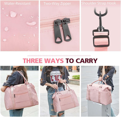Travel Duffle Bag, Waterproof Weekender Bag Carry On Tote Bags for Women, Travel Essentials Sport Gym Bag for Men, Hospital Bag for Labor and Delivery, Overnight Bag Luggage Bag with Trolley Sleeve