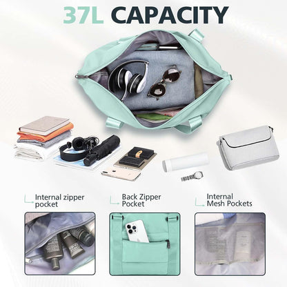 Travel Duffle Bag, Waterproof Weekender Bag Carry On Tote Bags for Women, Travel Essentials Sport Gym Bag for Men, Hospital Bag for Labor and Delivery, Overnight Bag Luggage Bag with Trolley Sleeve