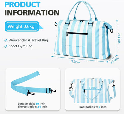 Travel Duffle Bag, Waterproof Weekender Bag Carry On Tote Bags for Women, Travel Essentials Sport Gym Bag for Men, Hospital Bag for Labor and Delivery, Overnight Bag Luggage Bag with Trolley Sleeve