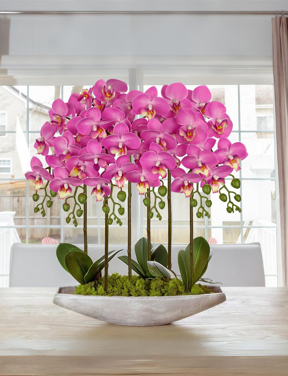 6Pcs Purple Orchids Artificial Flowers, 25" Silk Orchid That Look Real