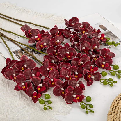 6Pcs Purple Orchids Artificial Flowers, 25" Silk Orchid That Look Real