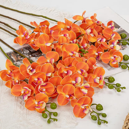 6Pcs Purple Orchids Artificial Flowers, 25" Silk Orchid That Look Real