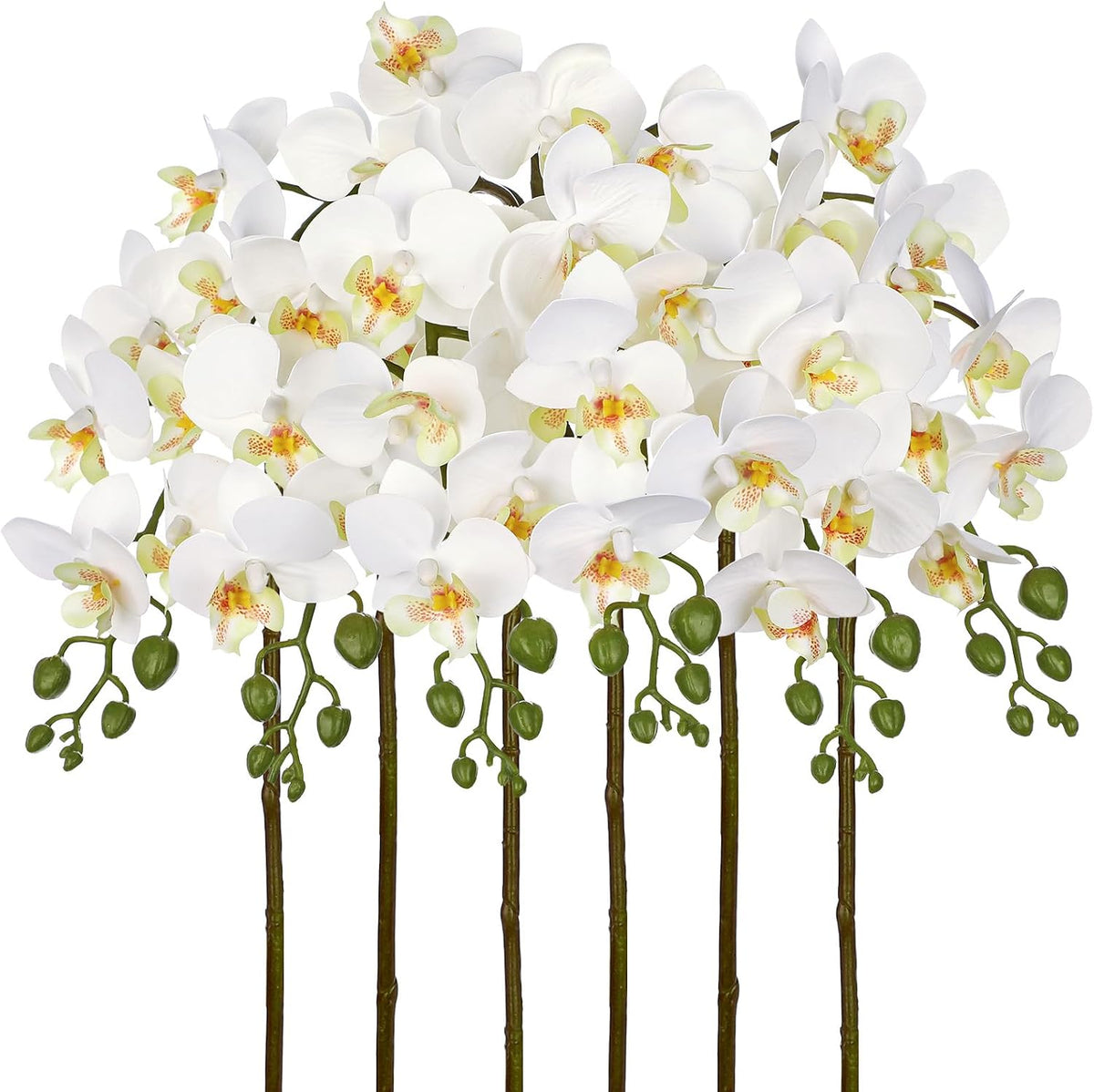 6Pcs Purple Orchids Artificial Flowers, 25" Silk Orchid That Look Real