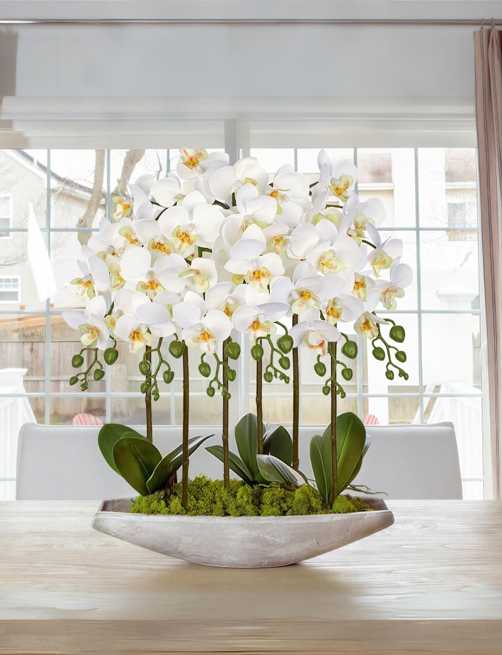 6Pcs Purple Orchids Artificial Flowers, 25" Silk Orchid That Look Real