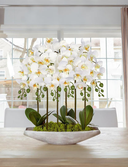 6Pcs Purple Orchids Artificial Flowers, 25" Silk Orchid That Look Real