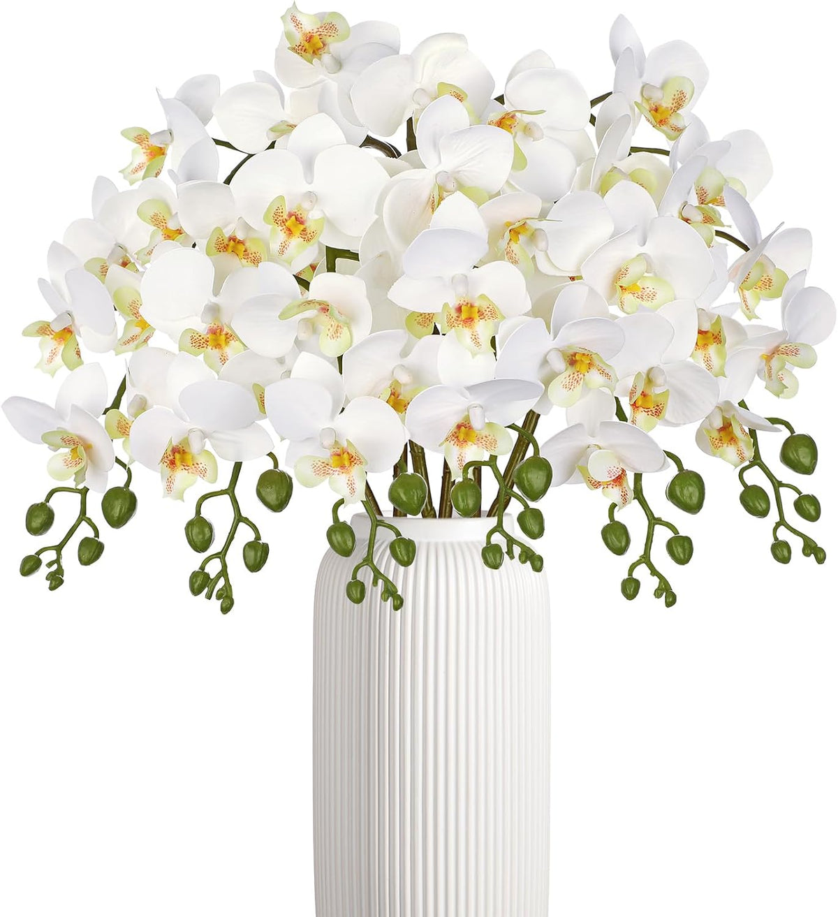6Pcs Purple Orchids Artificial Flowers, 25" Silk Orchid That Look Real