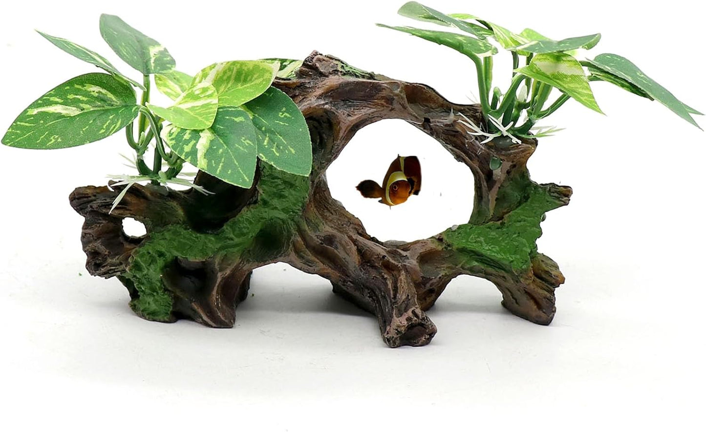 Aquarium Decor Ornaments Artifical Driftwood Cave Fish Tank Decorations Silk Aquarium Plants for Betta Fish Tank Accessories