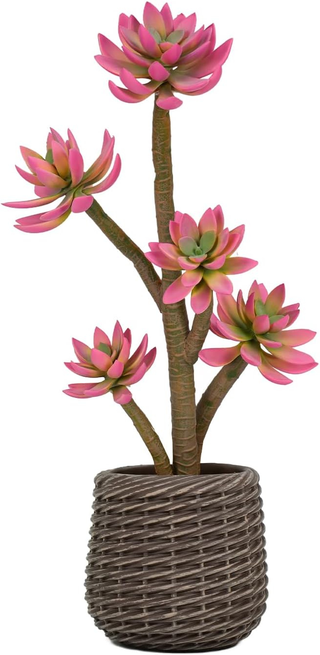32” Artificial Cactus Plants, Tall Artificial Plants Outdoor, Tall Fake Cacti Plant UV-Resistant in White Pot, Faux Floor Plants for Indoor Home Office Hotel Bedroom Patio Balcony Garden