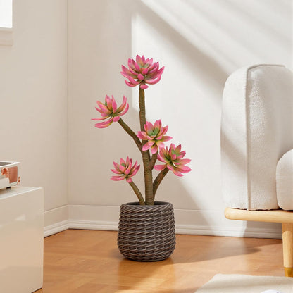 32” Artificial Cactus Plants, Tall Artificial Plants Outdoor, Tall Fake Cacti Plant UV-Resistant in White Pot, Faux Floor Plants for Indoor Home Office Hotel Bedroom Patio Balcony Garden