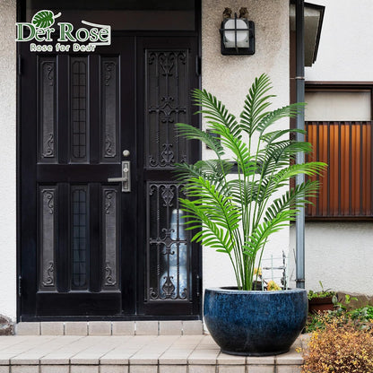 44'' Artificial Palm Tree Large Fake Tropical Faux Plants Indoor and Outdoor Tall for Home Bathroom Porch Outside Patio Decor (Light Beige Pot)