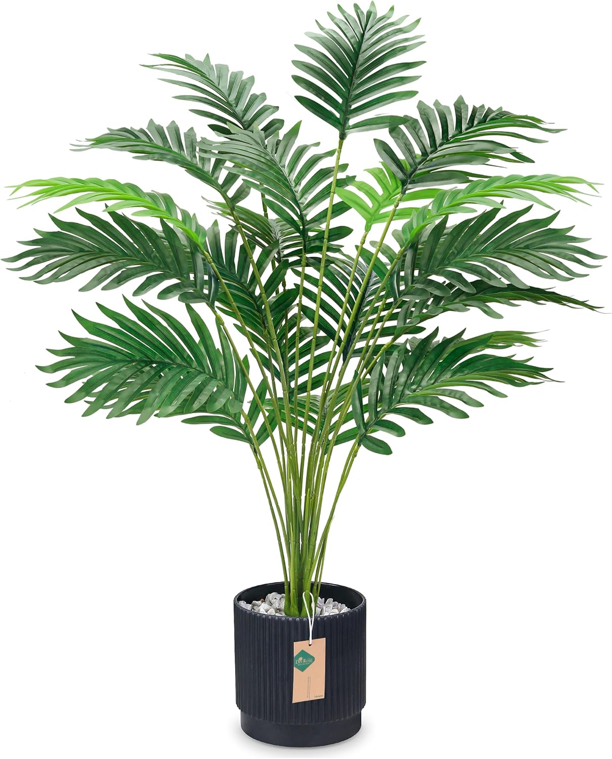 44'' Artificial Palm Tree Large Fake Tropical Faux Plants Indoor and Outdoor Tall for Home Bathroom Porch Outside Patio Decor (Light Beige Pot)