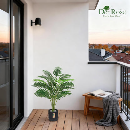 44'' Artificial Palm Tree Large Fake Tropical Faux Plants Indoor and Outdoor Tall for Home Bathroom Porch Outside Patio Decor (Light Beige Pot)
