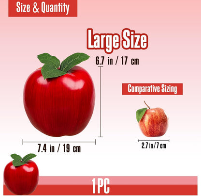 7.4 Inch Large Artificial Apple Fake Fruits Delicious Red Apples