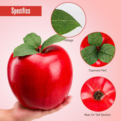 7.4 Inch Large Artificial Apple Fake Fruits Delicious Red Apples
