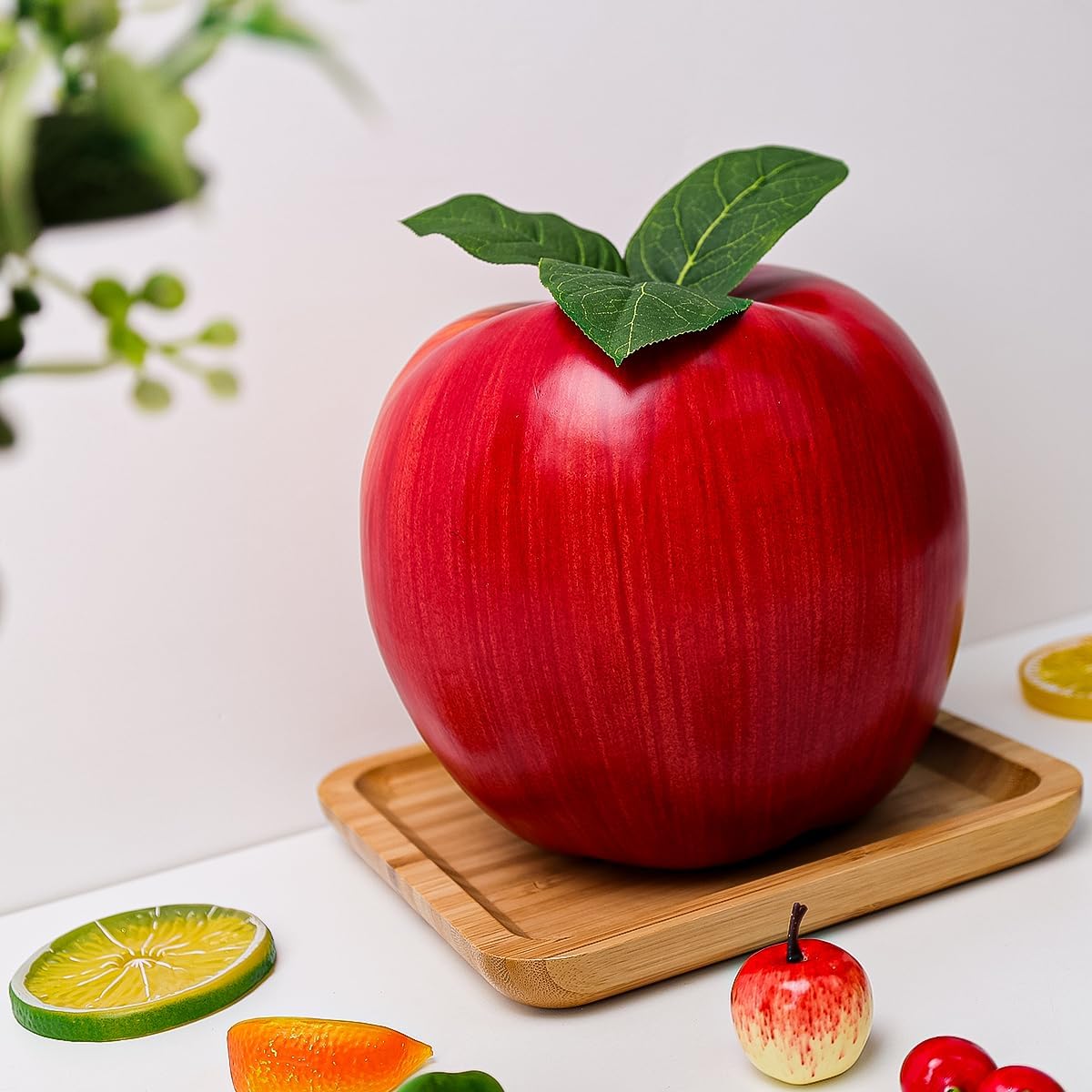 7.4 Inch Large Artificial Apple Fake Fruits Delicious Red Apples