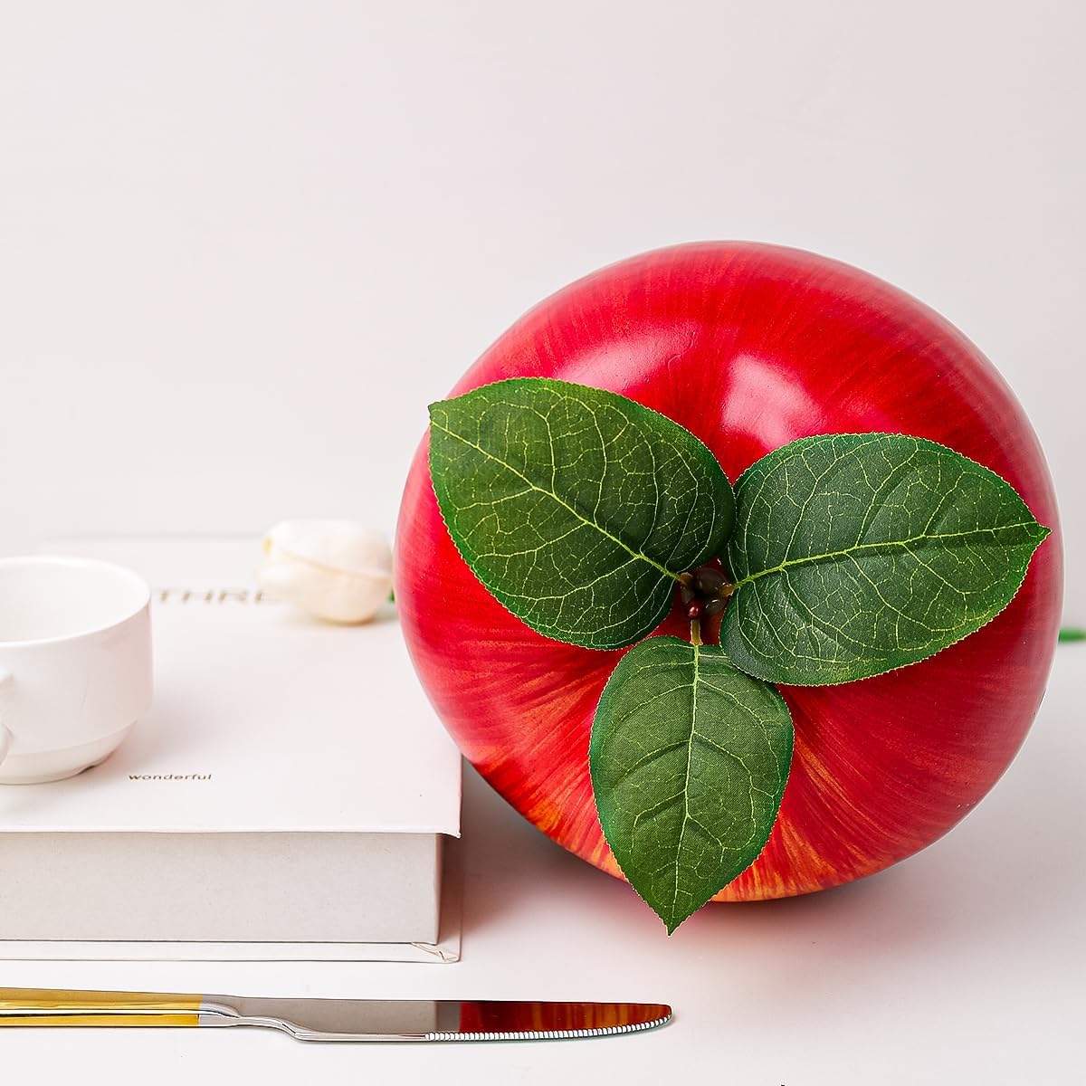 7.4 Inch Large Artificial Apple Fake Fruits Delicious Red Apples