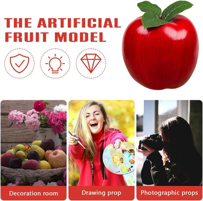 7.4 Inch Large Artificial Apple Fake Fruits Delicious Red Apples