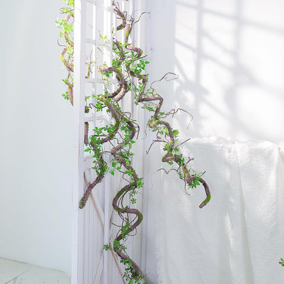 71 Inch Bendable Artificial Tree Vines Twine Branches Moss Greenery Plants Reptile Climbing Garland Twigs for Outdoor Camping Garden Wall Pipes Hanging Halloween Christmas Yules Decoration