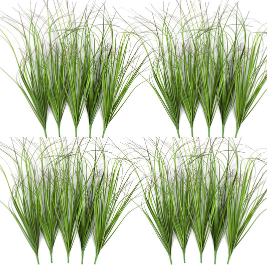 20PCS Artificial Grass Plant，UV Resistant Artificial Greenery Stems