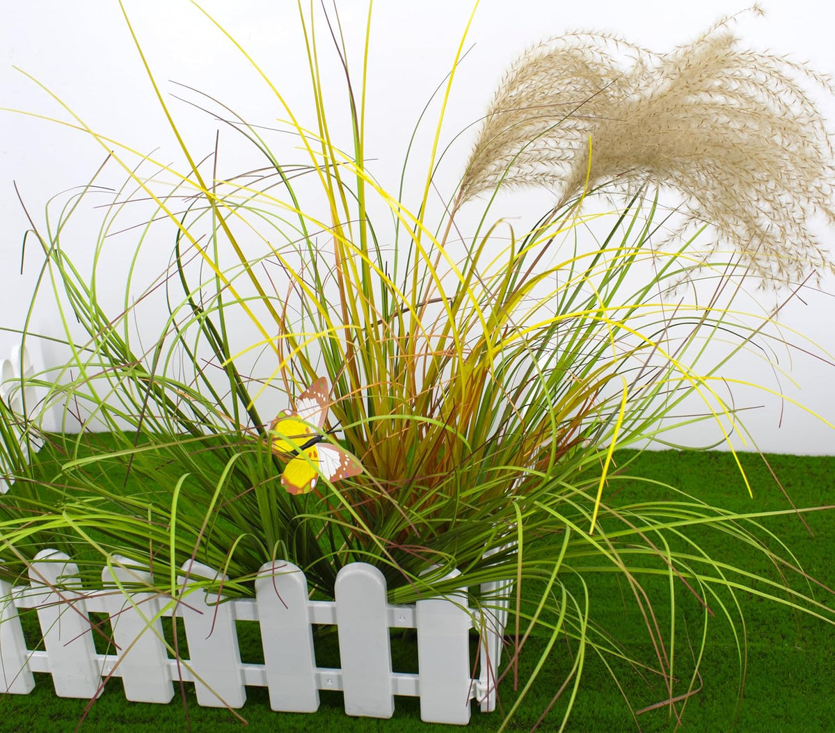 20PCS Artificial Grass Plant，UV Resistant Artificial Greenery Stems