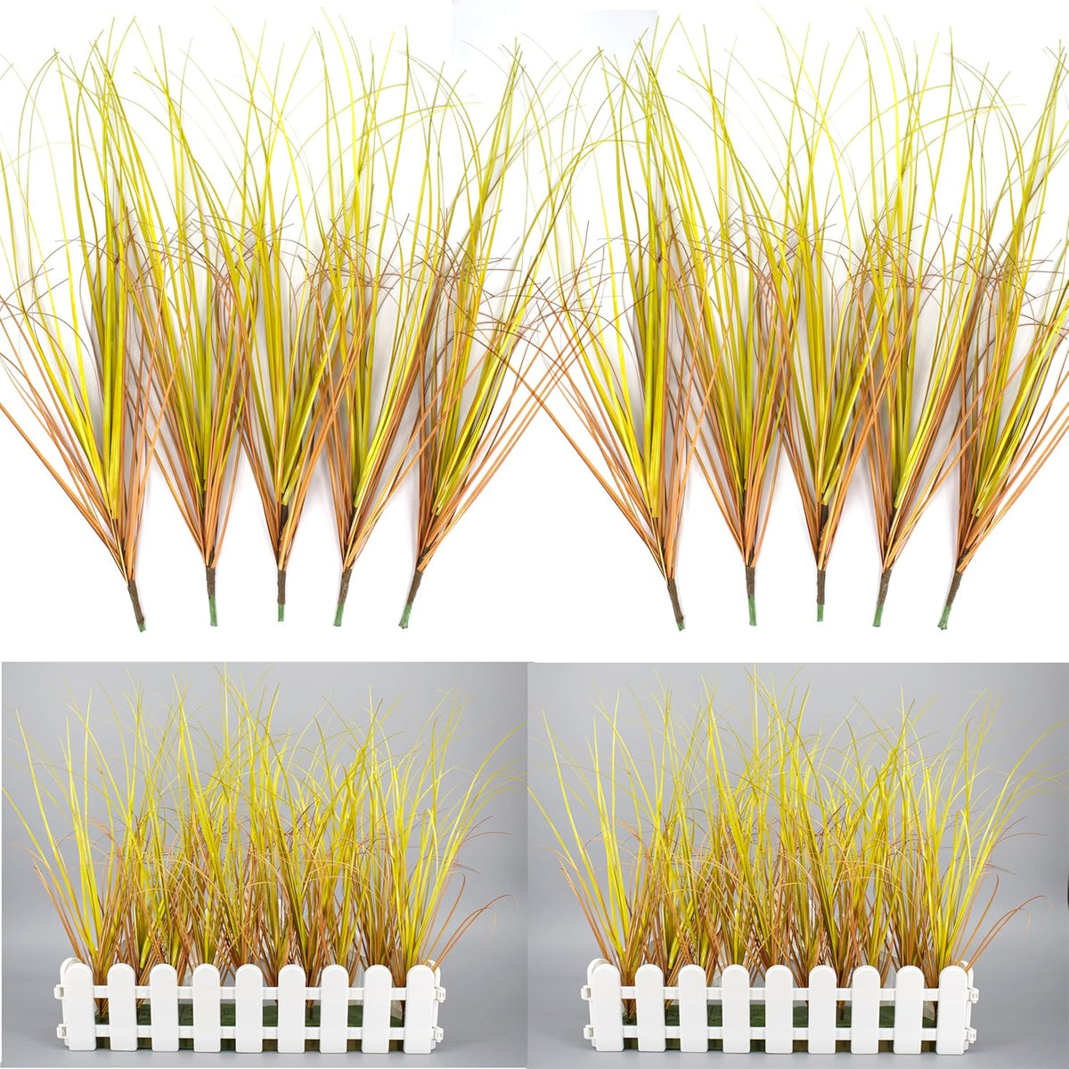 20PCS Artificial Grass Plant，UV Resistant Artificial Greenery Stems