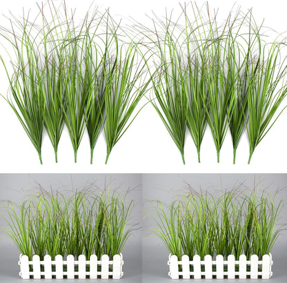 20PCS Artificial Grass Plant，UV Resistant Artificial Greenery Stems