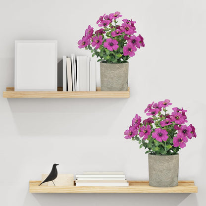 2 Pack Small Fake Plants Potted Artificial Plants Artificial Flowers Potted | Faux Flower Daisy with Eucalyptus Leaves for Home Decor Office Room Farmhouse Indoor Table Bathroom Decor