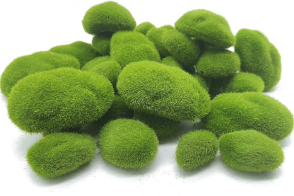 40PCS Artificial Moss Rocks (4 Sizes), Green Moss Decor for Floral Arrangements, Fairy Gardens and Crafting