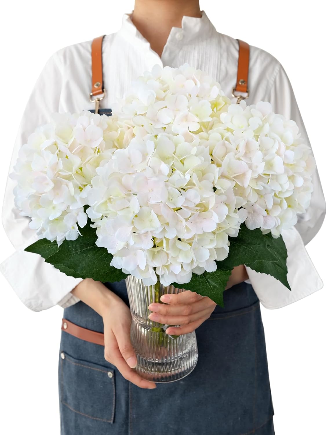 JINWOE Fall Boho Hydrangea Artificial Flowers,4PCS 21" Silk Real Touch Flowers, Faux Flowers Fake Artificial Hydrangeas with Stems for Bouquet Table Centerpieces Halloween