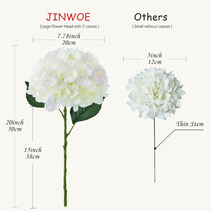 JINWOE Fall Boho Hydrangea Artificial Flowers,4PCS 21" Silk Real Touch Flowers, Faux Flowers Fake Artificial Hydrangeas with Stems for Bouquet Table Centerpieces Halloween