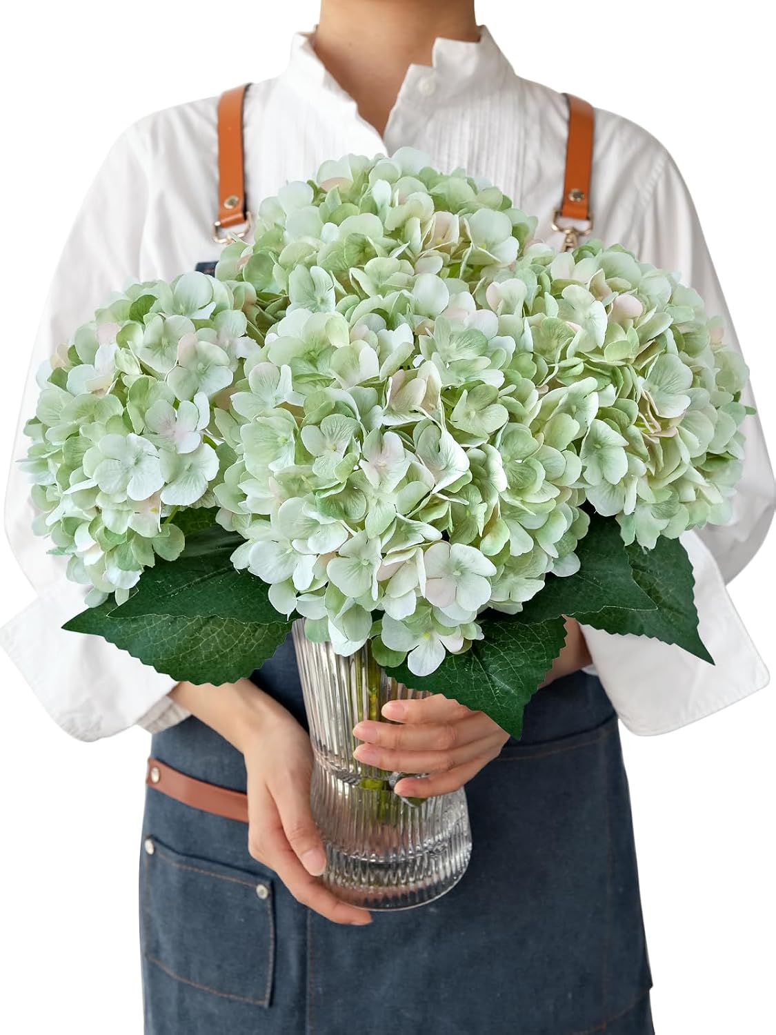 JINWOE Fall Boho Hydrangea Artificial Flowers,4PCS 21" Silk Real Touch Flowers, Faux Flowers Fake Artificial Hydrangeas with Stems for Bouquet Table Centerpieces Halloween